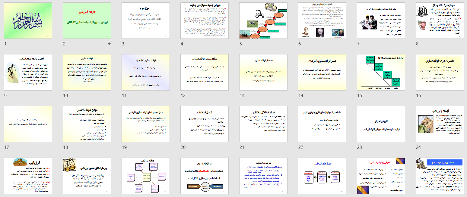 دانلود فایل پاورپوینت ارزيابي با رويكرد توانمندسازي كاركنان
